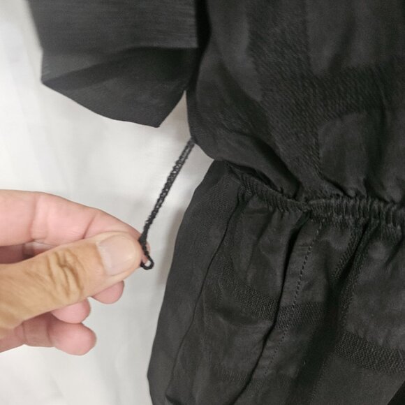 Anthropologie Dolan Black Windowpane Straight Leg Jumpsuit Boho Party M - Picture 4 of 16